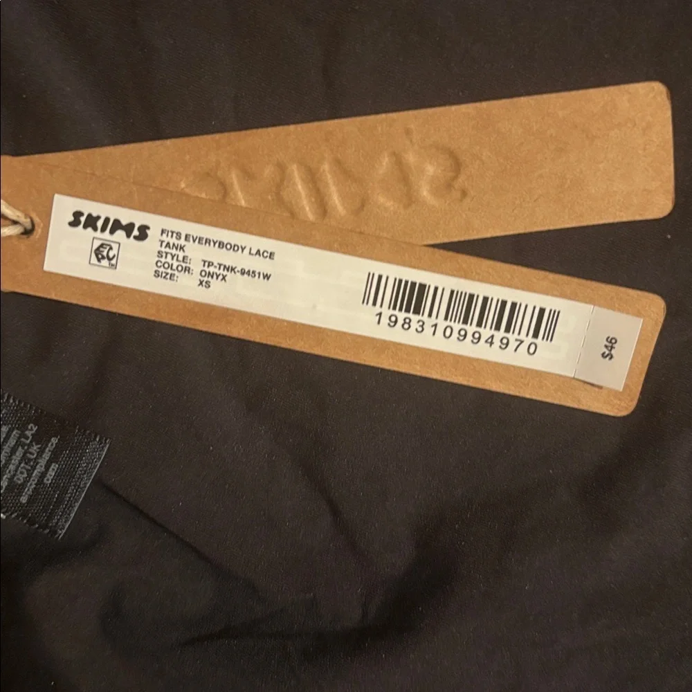 SKIMS Fits Everybody Lace Tank • NWT • Never Worn • XS • Onyx - Picture 2 of 5